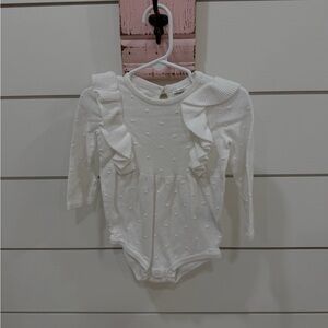 Carter's White Textured Ruffle Bodysuit